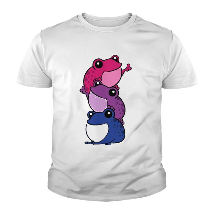 Bisexual Frog Bi Pride Lgbtq Cottagecore Kawaii  Youth T-shirt