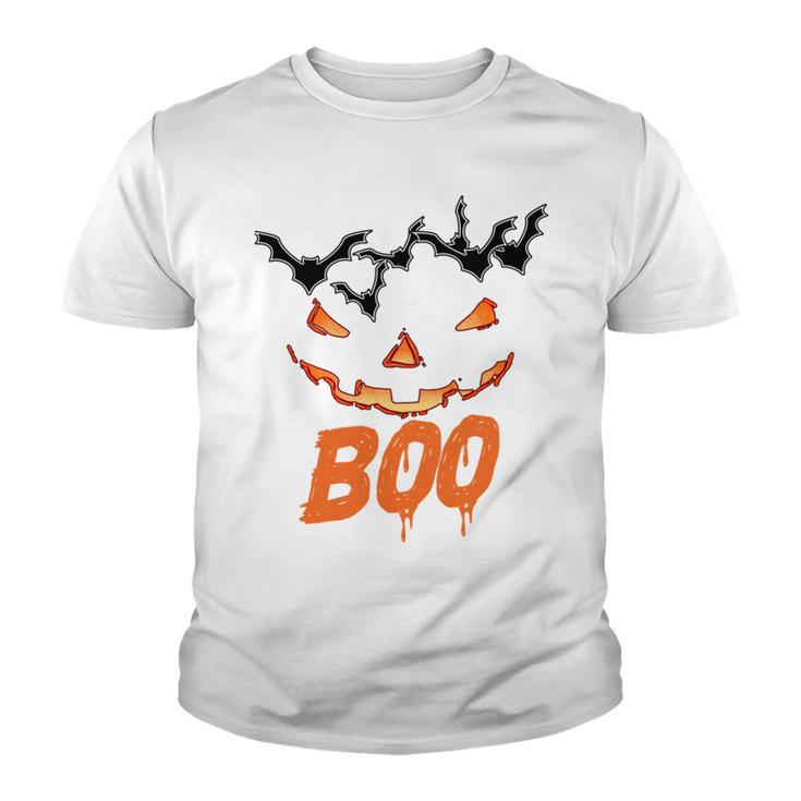 Boo Scary Pumpkin Face Youth T-shirt