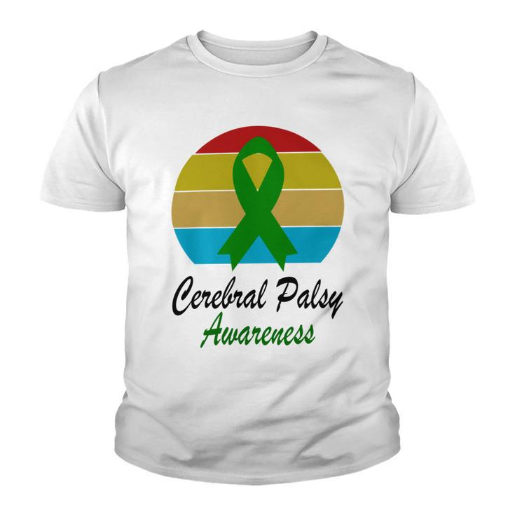 Cerebral Palsy Awareness Vintage  Green Ribbon  Cerebral Palsy  Cerebral Palsy Awareness Youth T-shirt