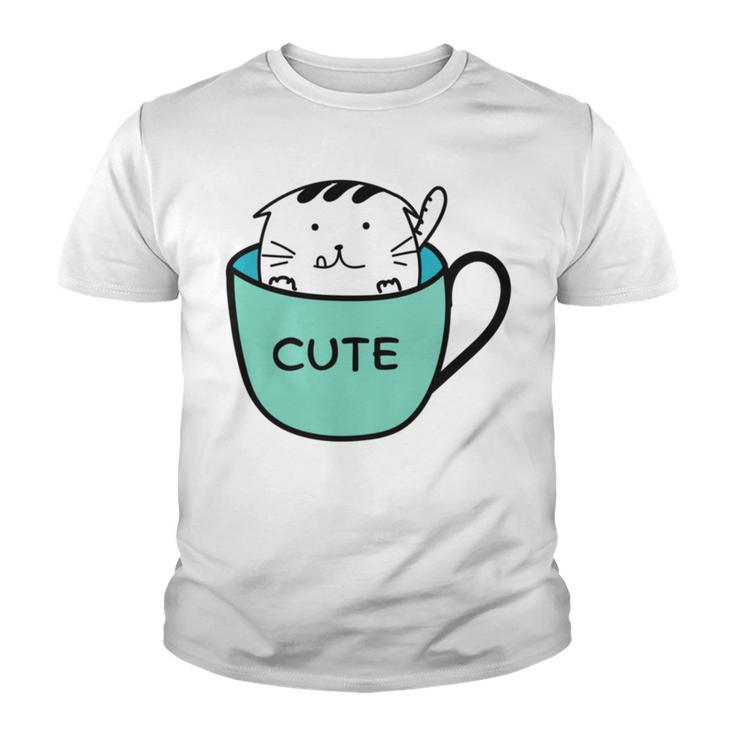 Cute Cat In Mug Youth T-shirt