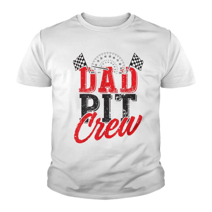 Dad Pit Crew Birthday Party Car   Youth T-shirt
