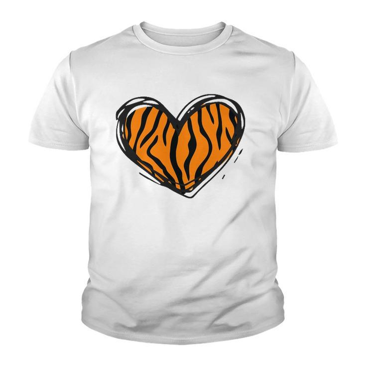 Heart Tiger Pattern Clothing - Tiger Print Youth T-shirt