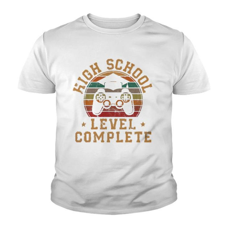 High School Level Complete Retro Graduation Video Gamer Youth T-shirt
