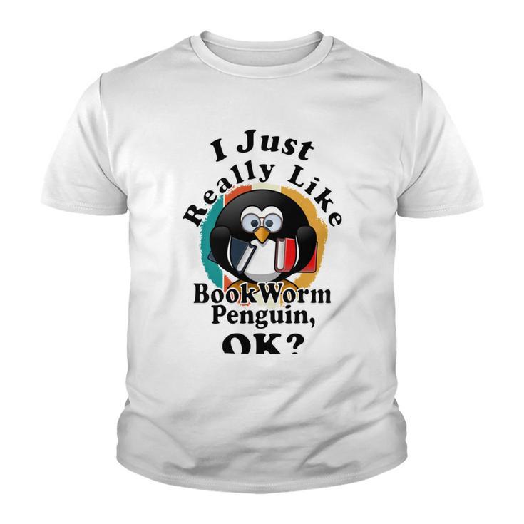 I Really Like Book Worm Penguin Ok Youth T-shirt