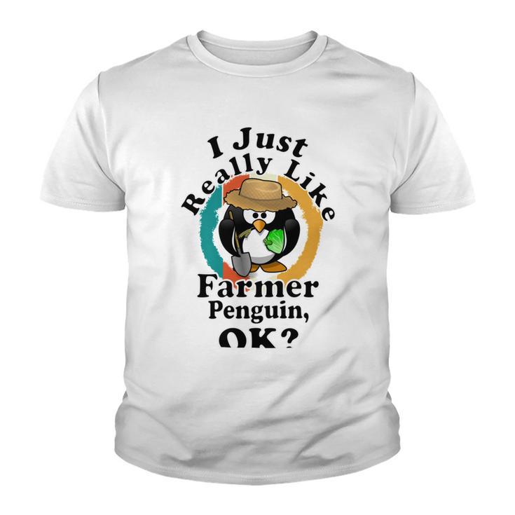 I Really Like Farmer Penguin Ok Youth T-shirt