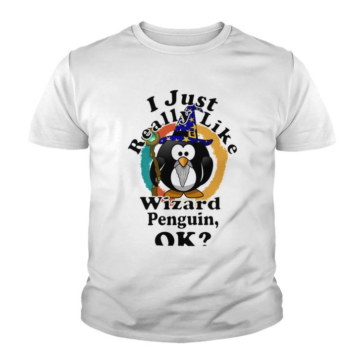 I Really Like Wizard Penguin Ok Youth T-shirt