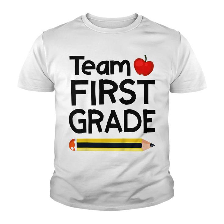 Kids Team First 1St Grade Back To School Pencil Youth Kids Gift  Youth T-shirt