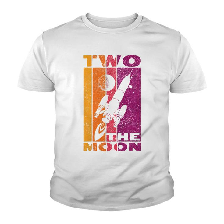 Kids Vintage Two The Moon 2 Year Old 2Nd Birthday Boys Girls  Youth T-shirt