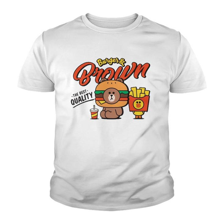 Line Friends Burger & Brown  Youth T-shirt