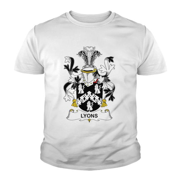 Lyons Coat Of Arms - Family Crest Youth T-shirt