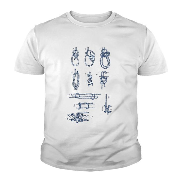 Nautical Knots Sailing Camping Knot Survival Youth T-shirt