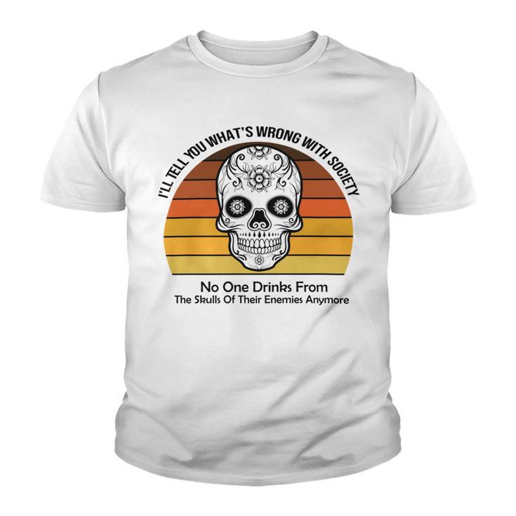 Official  Wrong Society  Drink From The Skull Of Your Enemies   V2 Youth T-shirt