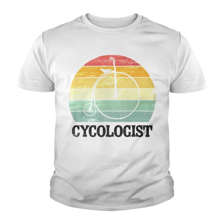 Penny Farthing Cycologist Funny Vintage Biking Cyclogist Cyclist Cycling Road Bike Mtb Youth T-shirt