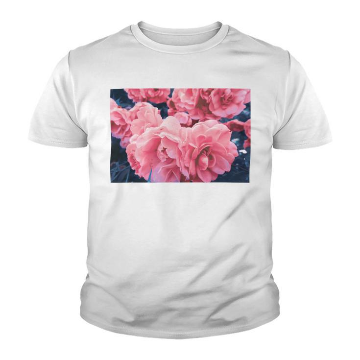 Pink Roses In Garden Youth T-shirt