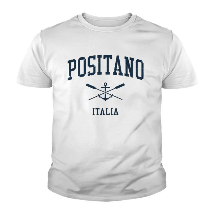 Positano Vintage Navy Crossed Oars & Boat Anchor Youth T-shirt