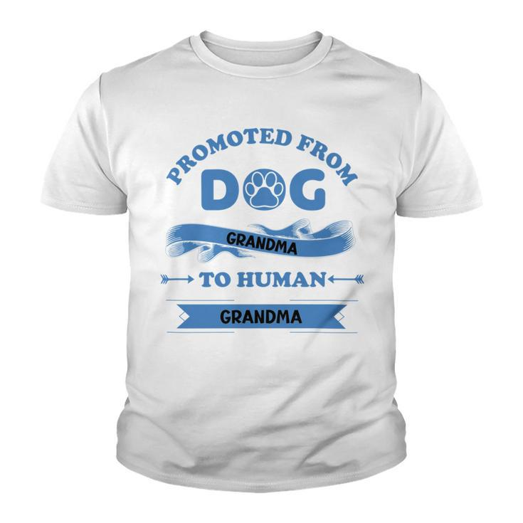 Promoted From Dog Grandma To Human Grandma Youth T-shirt