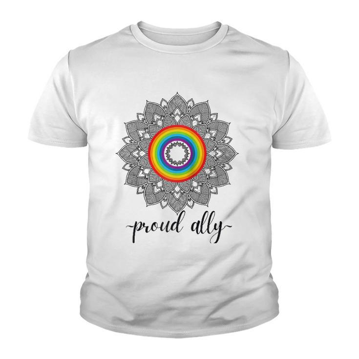 Proud Ally Lgbtqia Gay Pride Month Celebration Raglan Baseball Tee Youth T-shirt