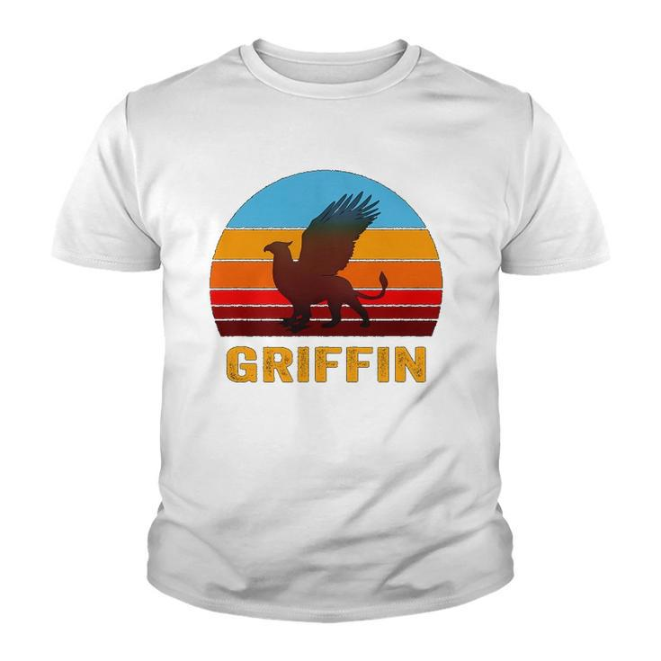 Retro Vintage Style Sunset Griffin Legendary Creature Youth T-shirt