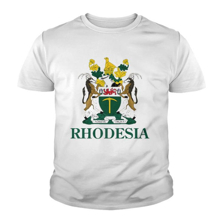 Rhodesia Coat Of Arms Zimbabwe Funny South Africa Pride Gift  Youth T-shirt