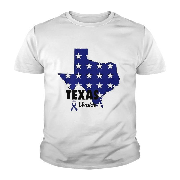 Texas Uvalde Texas Map Pray For Uvalde Uvalde Strong Youth T-shirt
