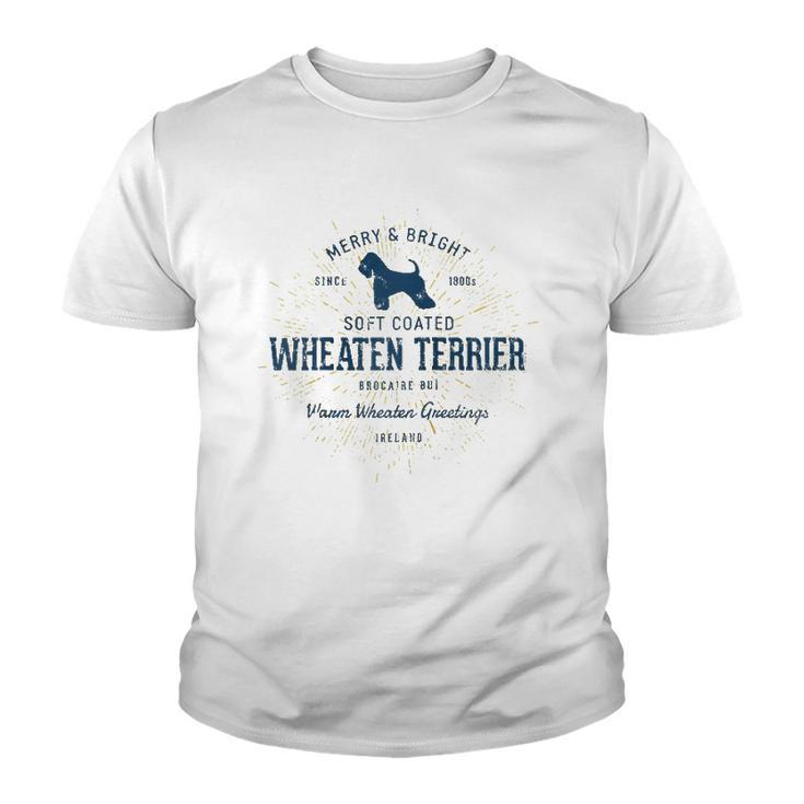 Vintage Style Retro Soft Coated Wheaten Terrier Raglan Baseball Tee Youth T-shirt