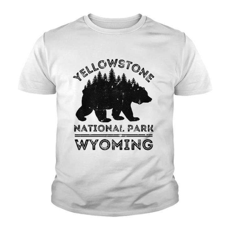 Yellowstone National Park Wyoming Bear Nature Hiking Youth T-shirt
