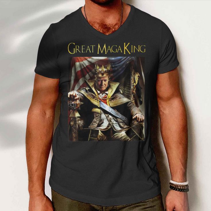 Anti Joe Biden Ultra Maga The Return Of The Great Maga King Men V-Neck Tshirt