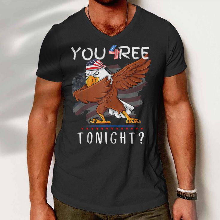 Are You Free Tonight 4Th Of July American Dabbing Bald Eagle Men V-Neck Tshirt