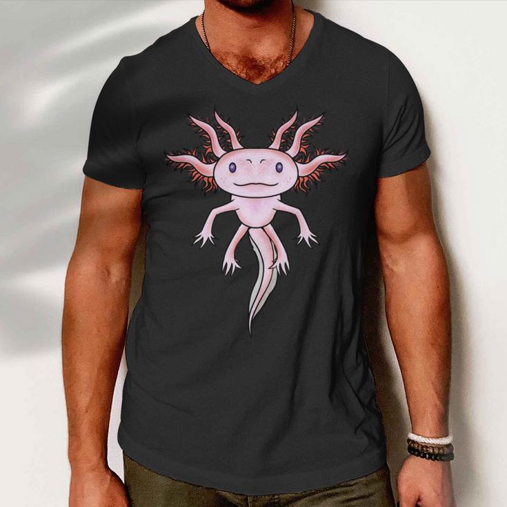 Axolotl Cute Men V-Neck Tshirt