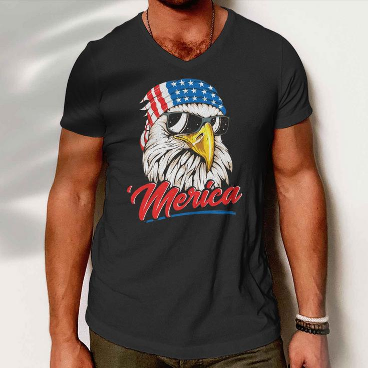 Bald Eagle Merica 80S Mullet Eagle America Usa 4Th Of July Essential Men V-Neck Tshirt