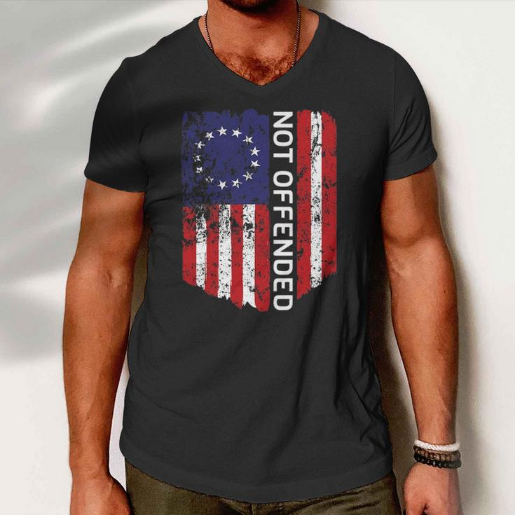 Betsy Ross Flag 1776 Not Offended Vintage American Flag Usa Men V-Neck Tshirt