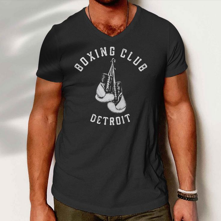 Boxing Club Detroit Distressed Gloves Men V-Neck Tshirt
