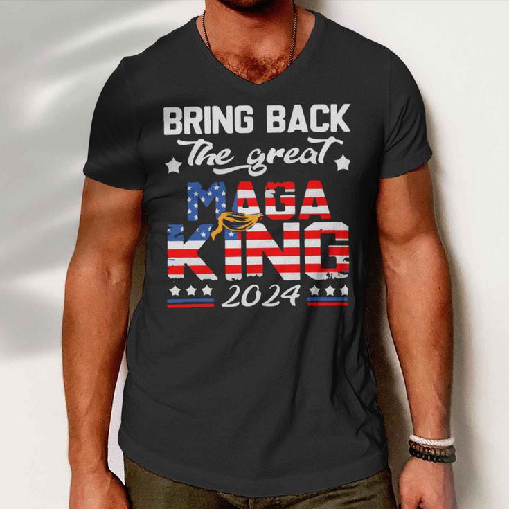 Bring Back The Great Maga King 2024 4Th Of July Trump 2024T President Trump Tee Republican Anti Biden Men V-Neck Tshirt