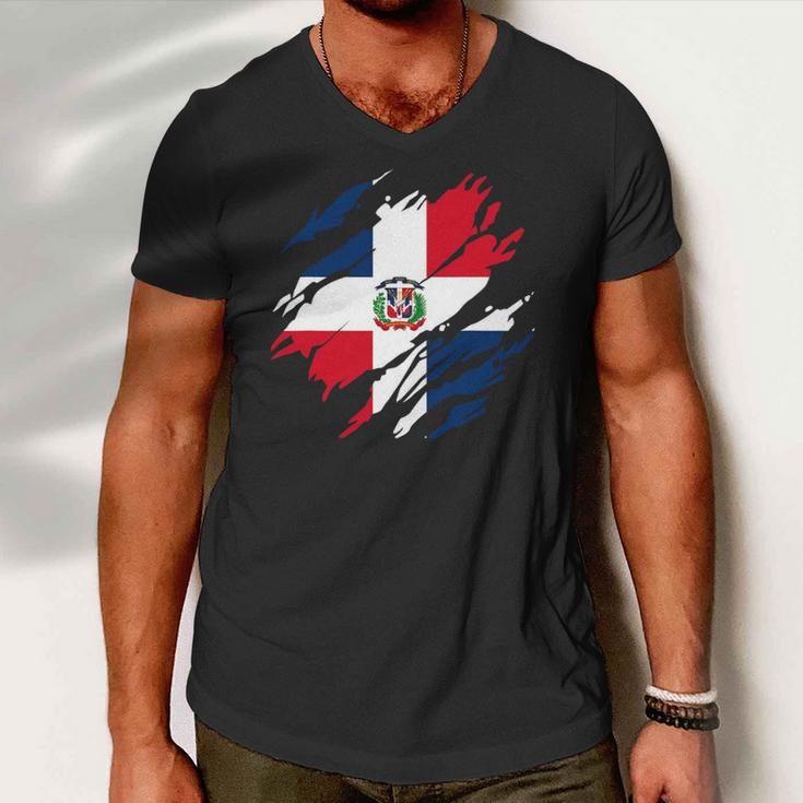 Dominican Flag Dominican Republic Gift Men V-Neck Tshirt
