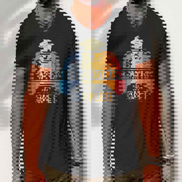 Elementary Level Complete Graduation Gamer Boys Kids Men V-Neck Tshirt