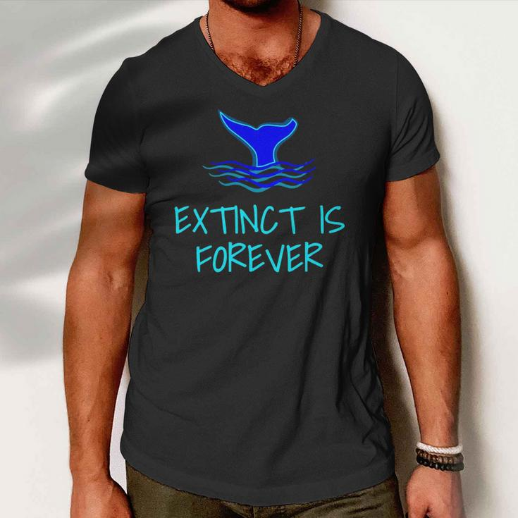 Extinct Is Forever Environmental Protection Whale Men V-Neck Tshirt