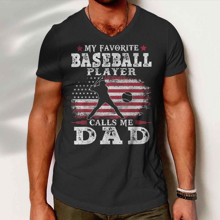 Favorite Baseball Player Calls Me Dad V2 Men V-Neck Tshirt