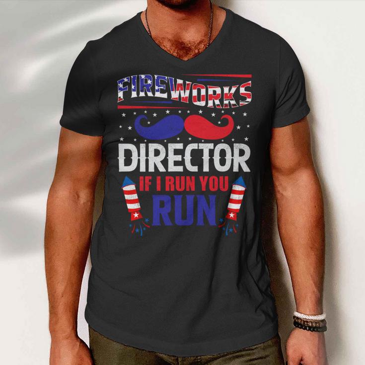 Fireworks Director If I Run You Run Men V-Neck Tshirt