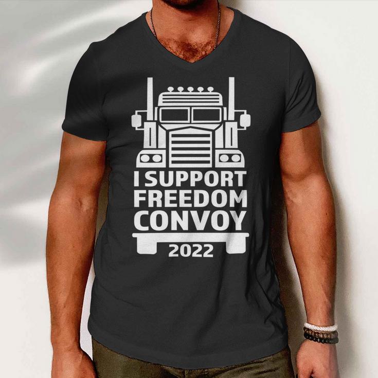 Freedom Convoy 2022 In Support Of Truckers Mandate Freedom Men V-Neck Tshirt