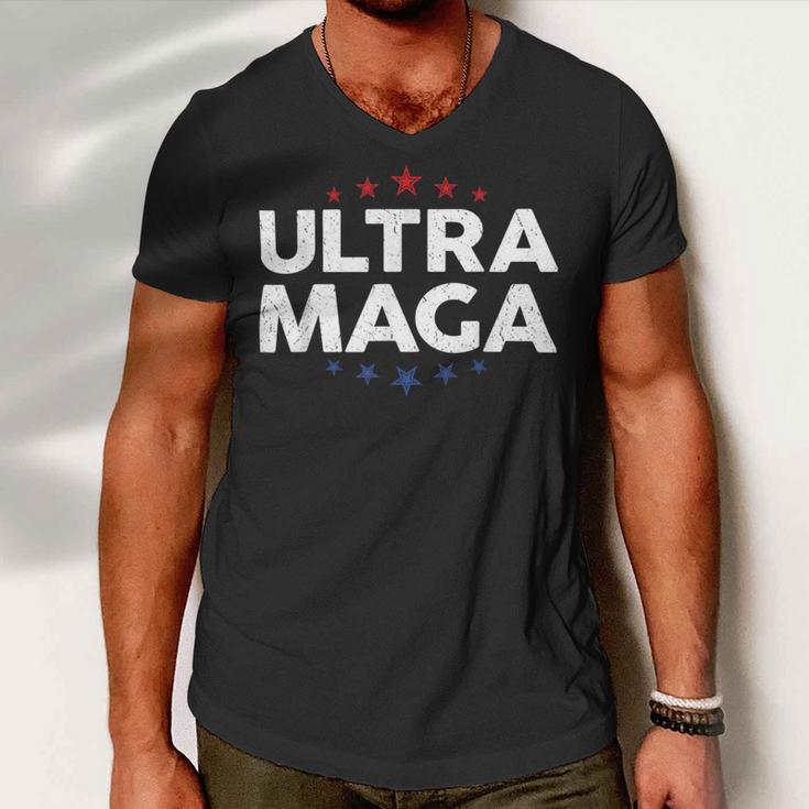 Funny Anti Joe Biden Ultra Maga Support Trump Patriotic Men V-Neck Tshirt