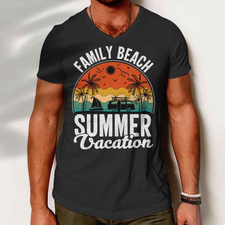 Funny Enjoy The Summer Family Beach Summer Vacation Men V-Neck Tshirt