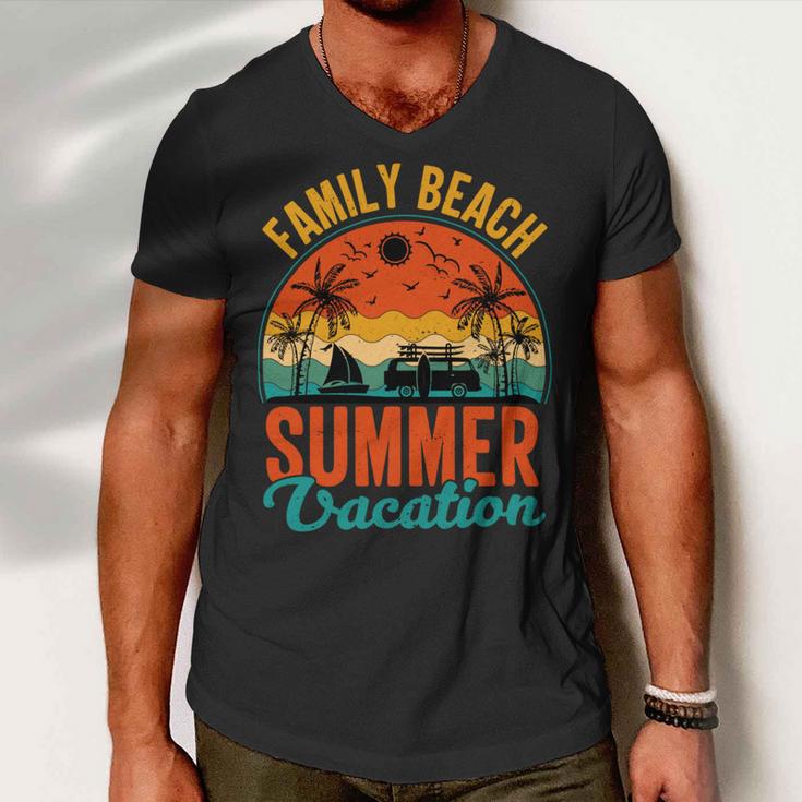 Funny Family Beach Summer Vacation Men V-Neck Tshirt