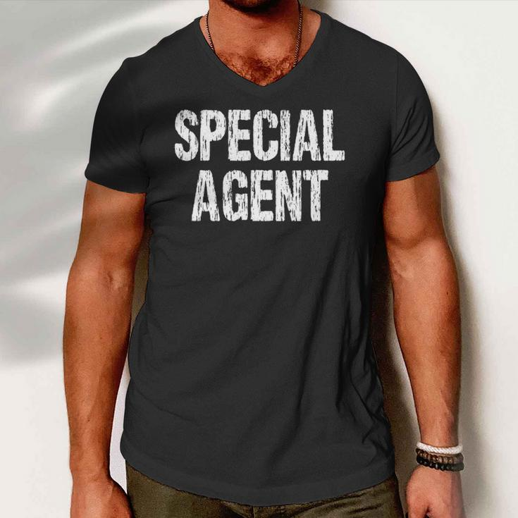 Funny Fathers Day Gift Special Agent Hero Men V-Neck Tshirt