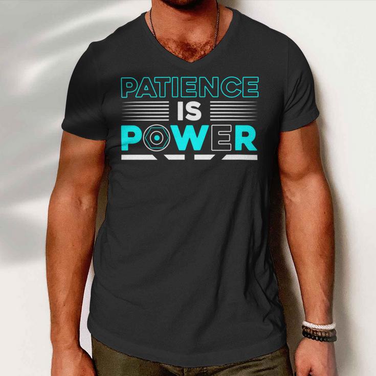 Funny Patience Is Power Men V-Neck Tshirt