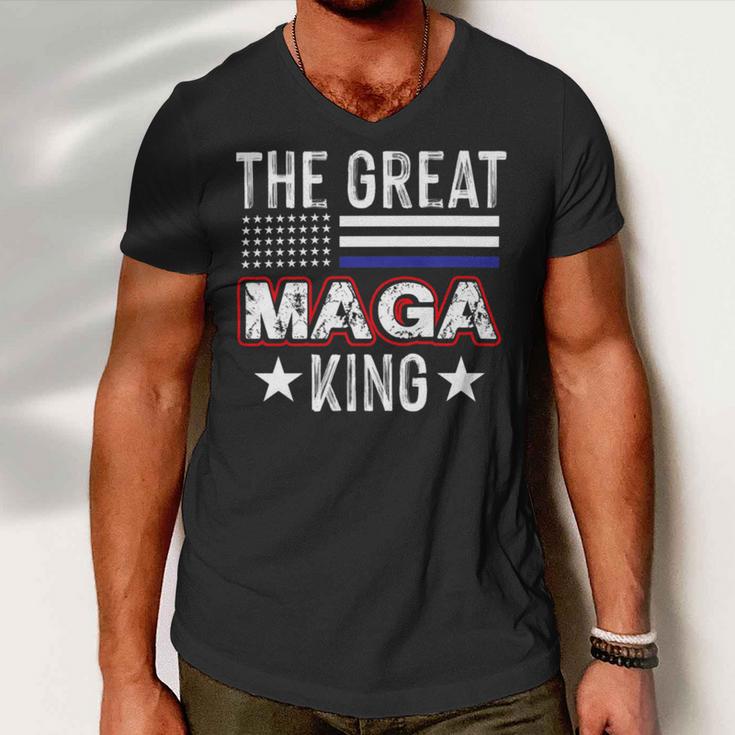 Funny The Great Maga King Trump 2022 Amp 2024 Men V-Neck Tshirt