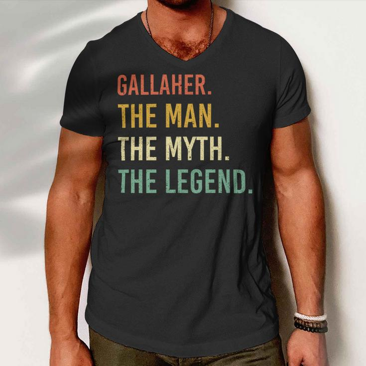 Gallaher Name Shirt Gallaher Family Name V2 Men V-Neck Tshirt