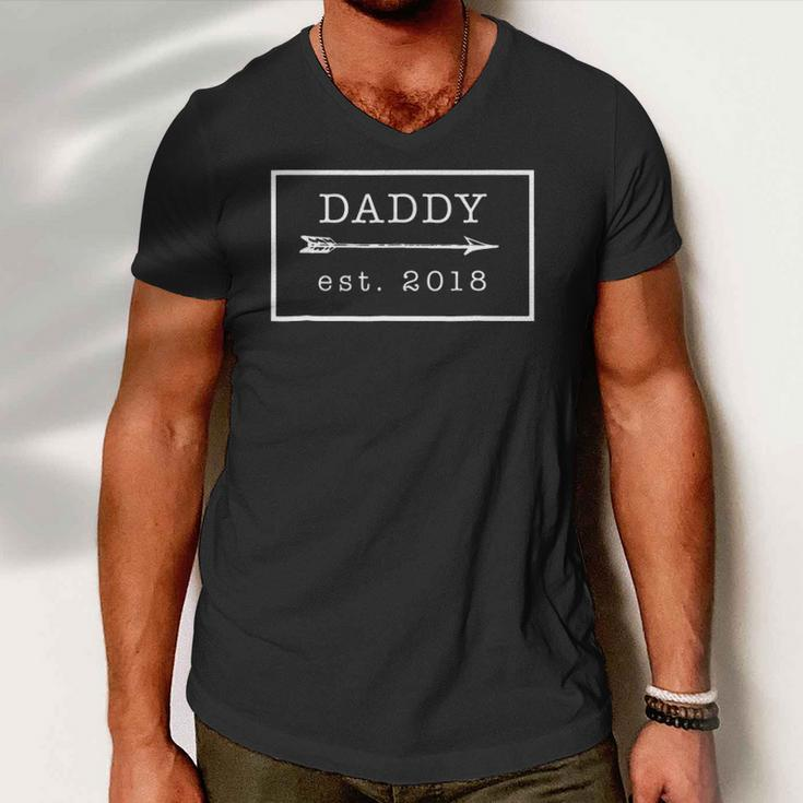 Gift For First Fathers Day New Dad To Be From 2018 Ver2 Men V-Neck Tshirt