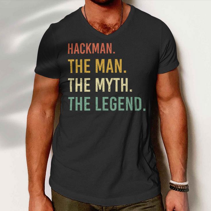 Hackman Name Shirt Hackman Family Name V3 Men V-Neck Tshirt