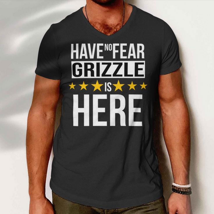 Have No Fear Grizzle Is Here Name Men V-Neck Tshirt