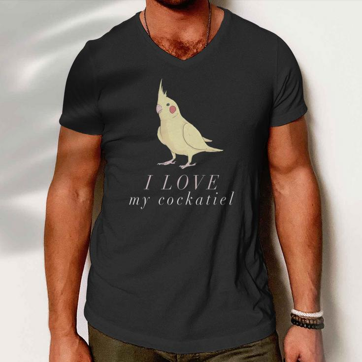 I Love My Cockatiel - Cockatiel Parrot Men V-Neck Tshirt